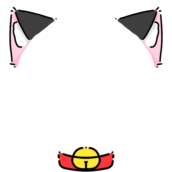 red collar black cat ears Decoration